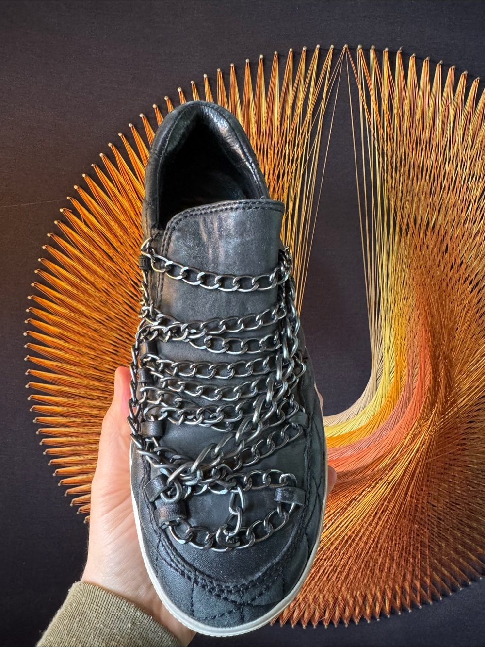 Ash Quilted Leather Chain Jewel Bis Platform Sneaker 39 - Picture 7 of 13